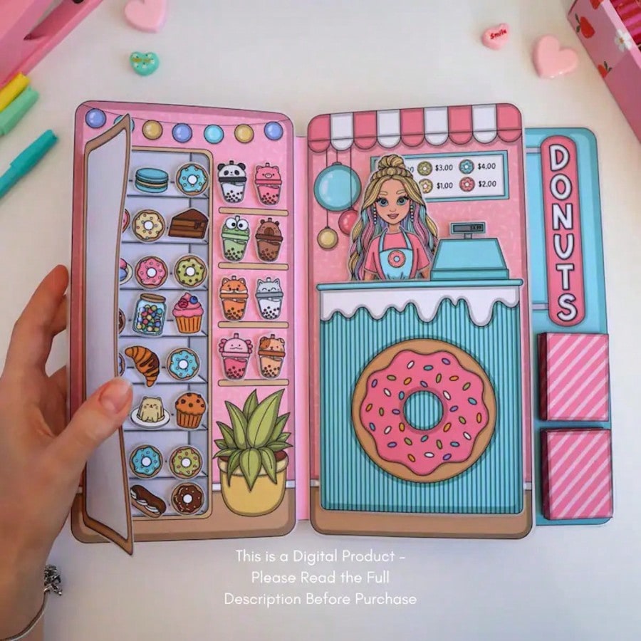 Art Craft For 3 Year Old - 도넛 가게 놀이 세트, DIY 종이