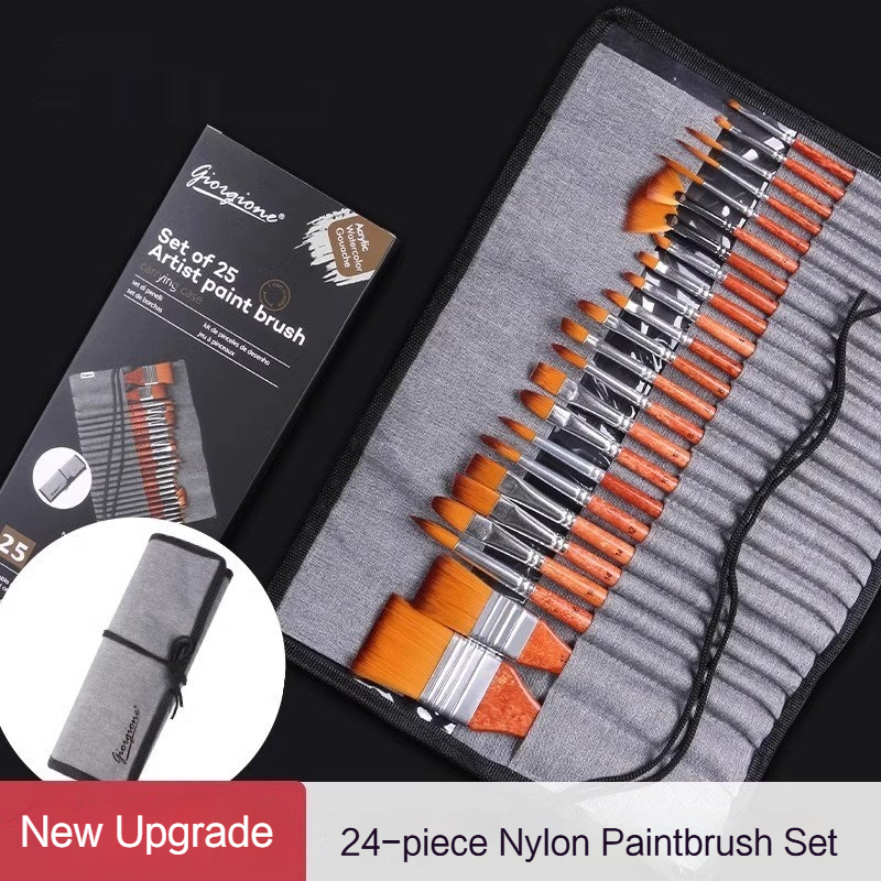 Gouache Paint Set - 24pcs 나일론 브러쉬 세트 스크레이퍼 펜