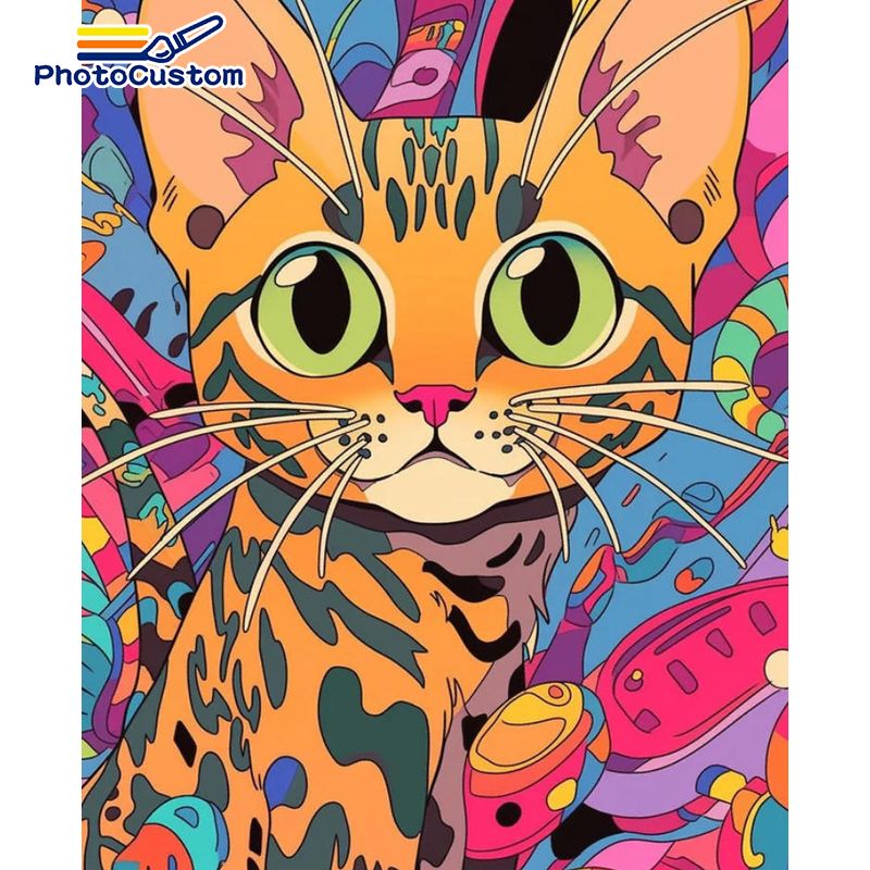 Art Craft Ideas Easy - 포토커스텀 생강색 고양이 숫자 그림 그리기