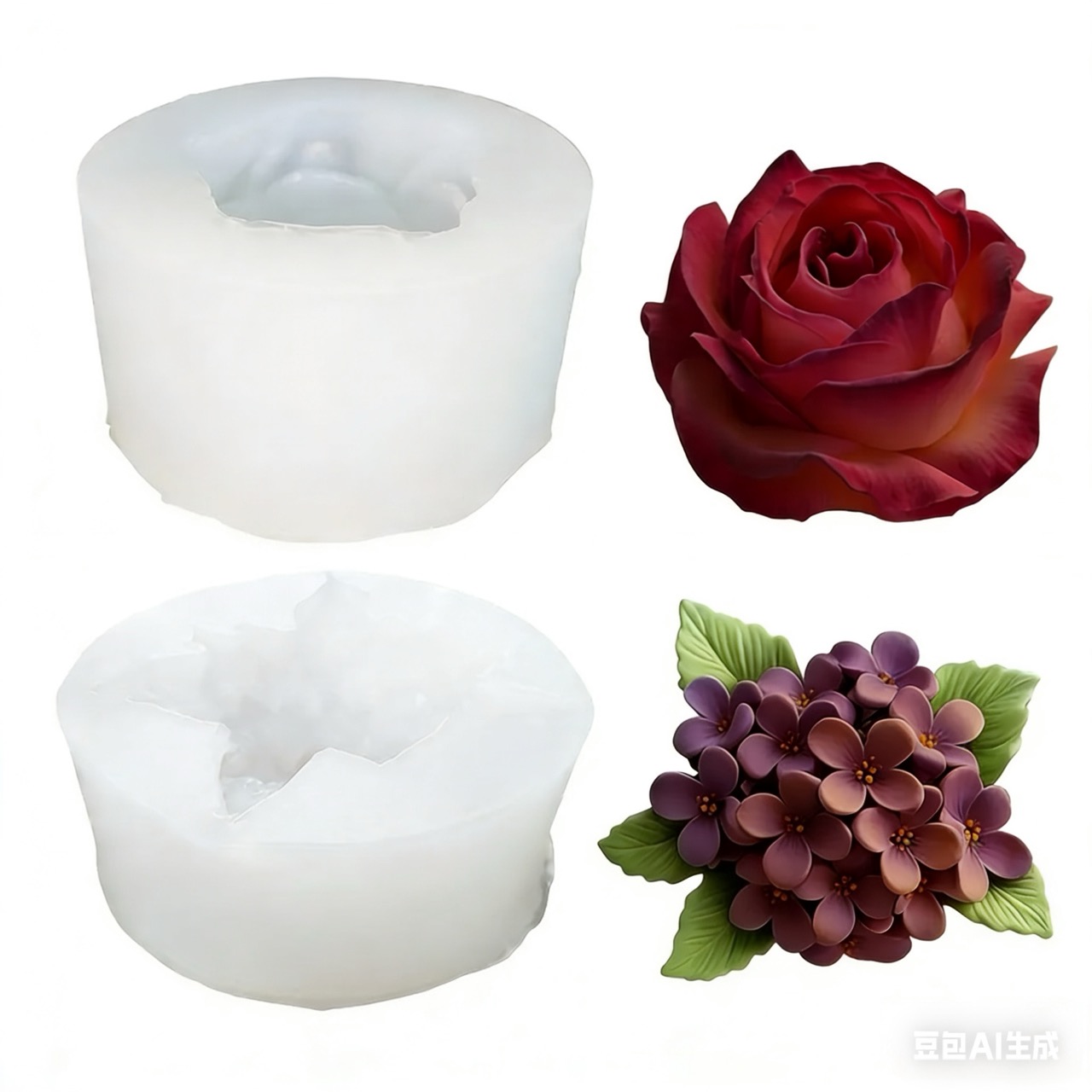 Art Craft Rose - 3D 장미 라일락 꽃 실리콘 몰드