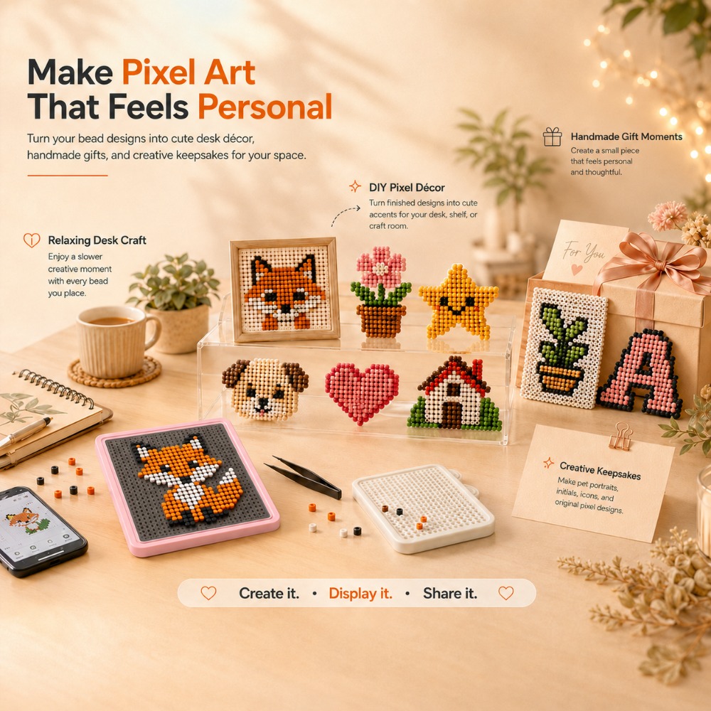 Art Craft Kit - LED 스마트 퓨즈 비드 페그보드, 앱으로