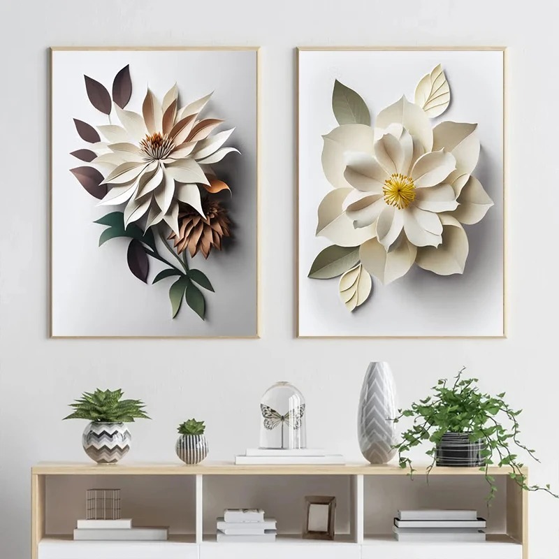 북유럽 우아한 꽃 종이 공예 미학 튤립 장미 포스터,  - Art Craft Rose 리뷰 및 가격