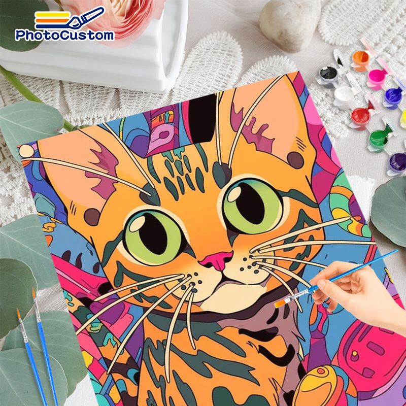 포토커스텀 생강색 고양이 숫자 그림 그리기 홈데코 미술 - Art Craft Ideas Easy 리뷰 및 가격