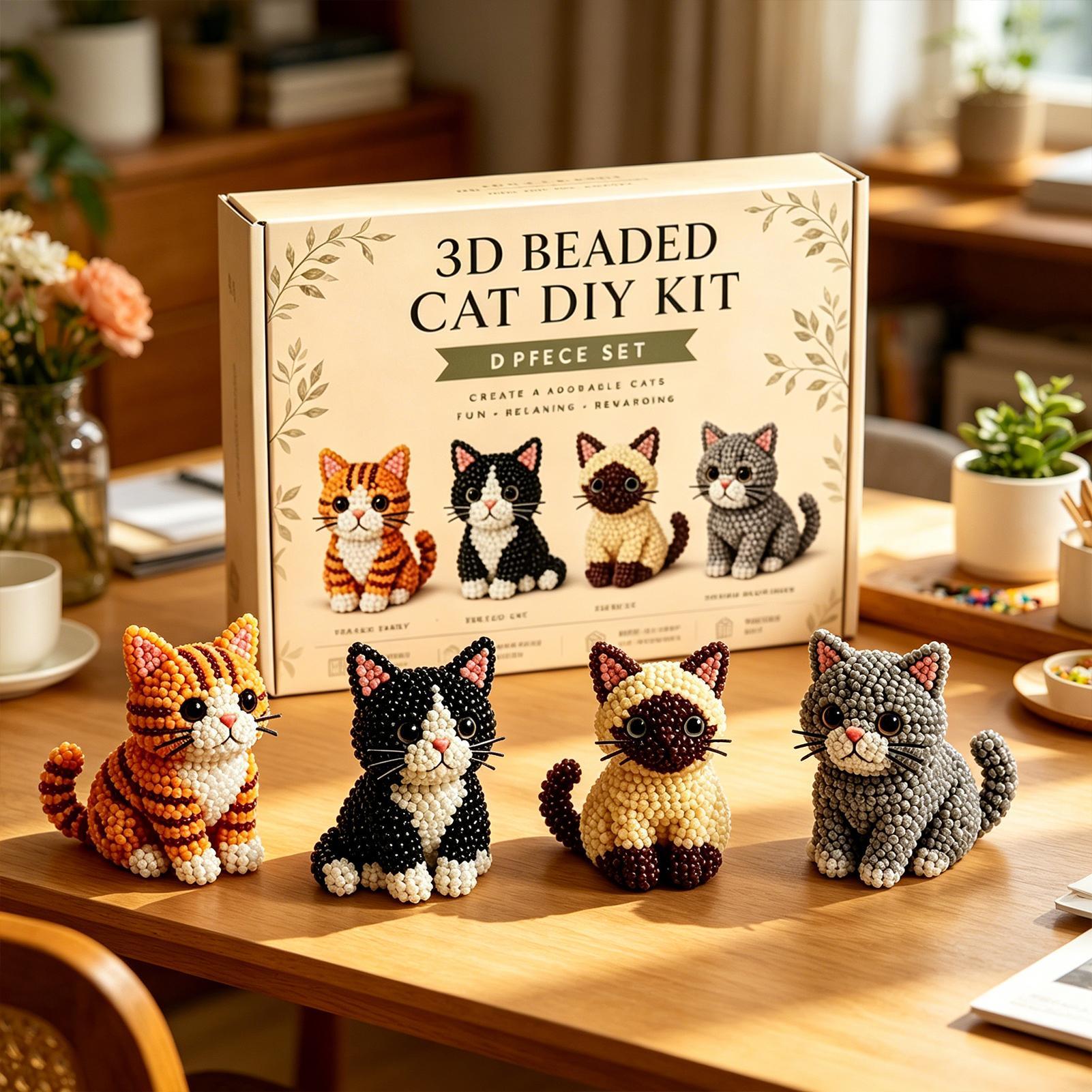 DIY 동물 비즈 공예 키트 귀여운 3D 고양이 비즈  - Art Craft Classes 리뷰 및 가격