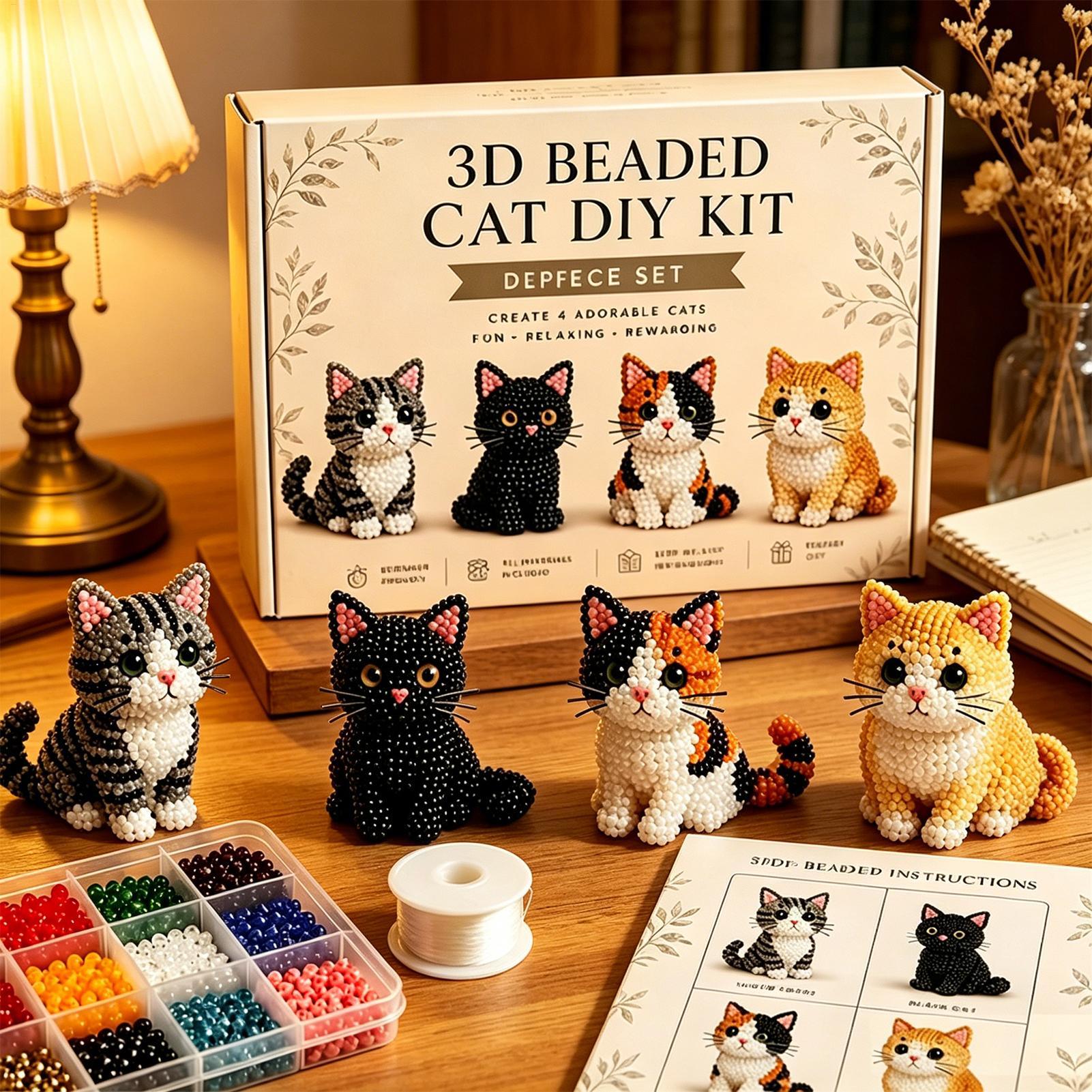 DIY 동물 비즈 공예 키트 귀여운 3D 고양이 비즈  - Art Craft Classes 리뷰 및 가격