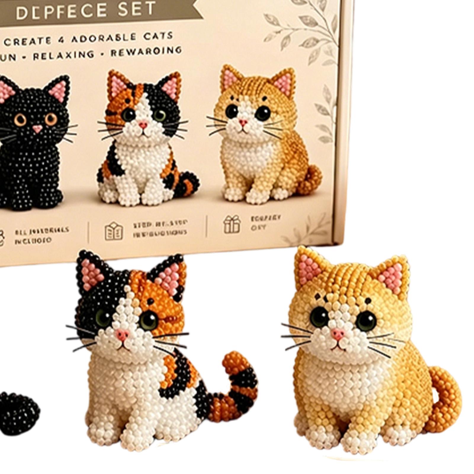 DIY 동물 비즈 공예 키트 귀여운 3D 고양이 비즈  - Art Craft Classes 리뷰 및 가격