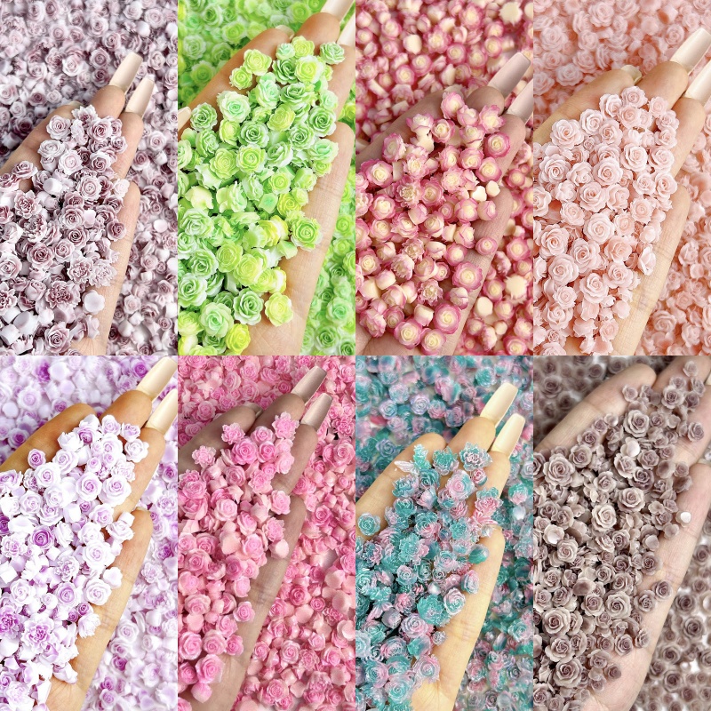 50pcs 무작위 혼합 수지 장미 꽃 네일 아트 매력  - Art Craft Rose 리뷰 및 가격