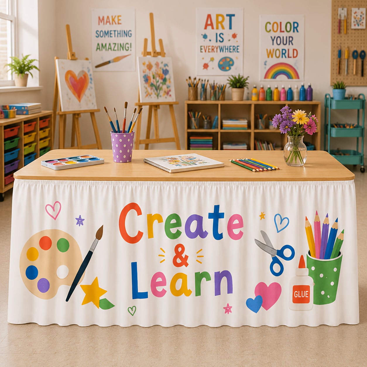 테이블보 테이블 스커트, 창의적인 학습 미술 공예 테이 - Art Craft Classes 리뷰 및 가격