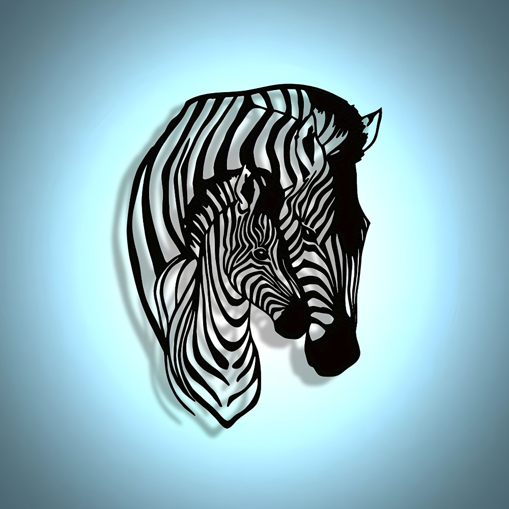 우아한 미니멀리스트 얼룩말 가족 금속 벽 예술 - 가정 - Art Craft Zebra 리뷰 및 가격