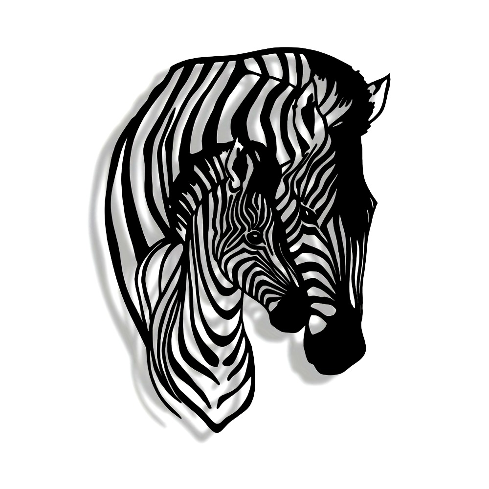 우아한 미니멀리스트 얼룩말 가족 금속 벽 예술 - 가정 - Art Craft Zebra 리뷰 및 가격
