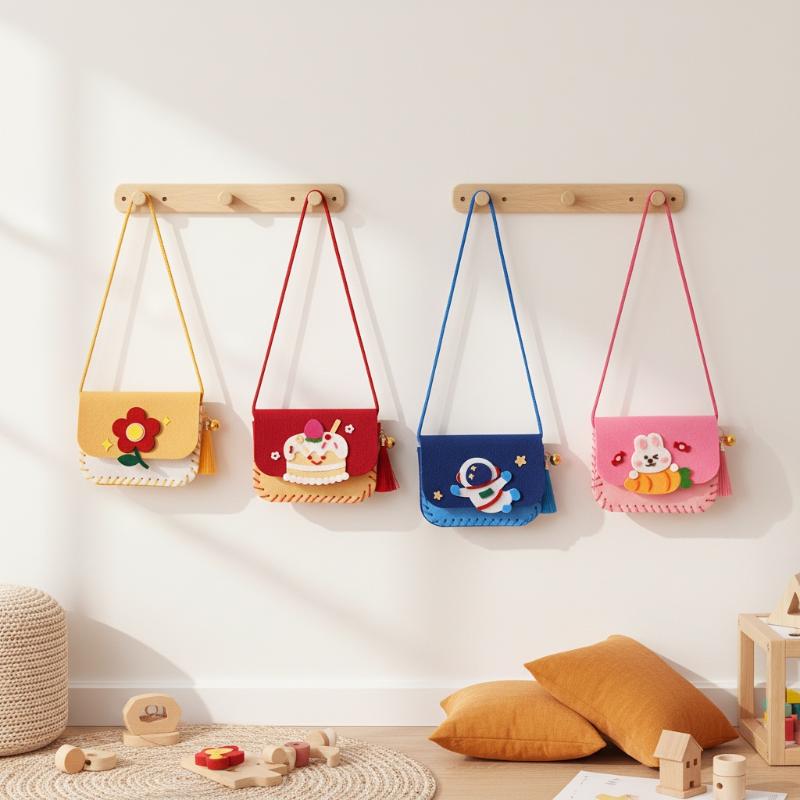 어린이를 위한 펠트 가방 만들기 키트 DIY 바느질 장 - Art Craft Kindergarten 리뷰 및 가격