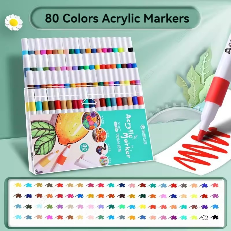 12-80색 아크릴 물감 아트 마커 펜 세트, 어린이용 - Art Craft Kindergarten 리뷰 및 가격