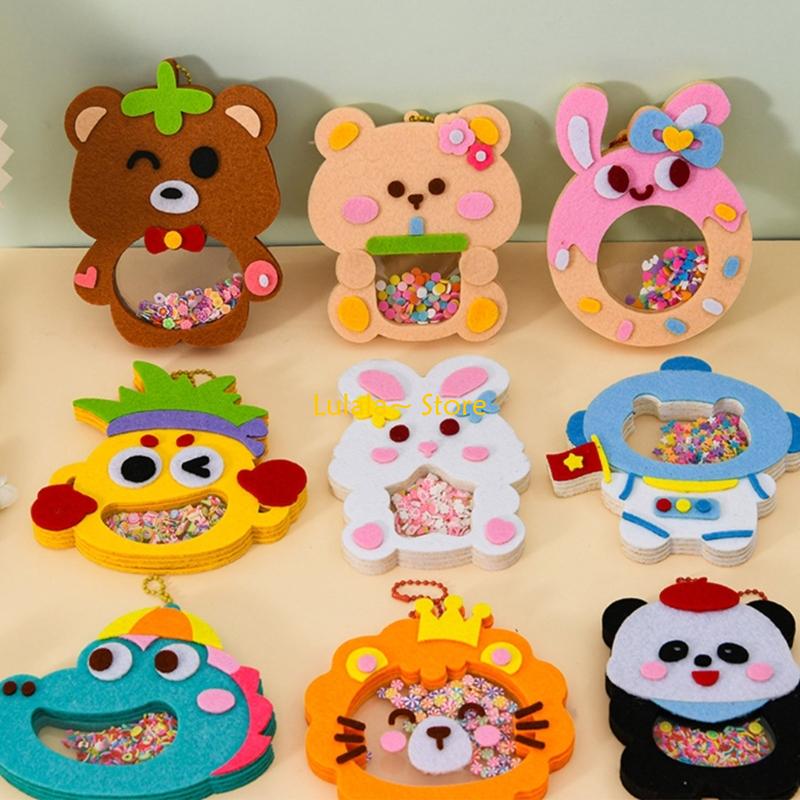 Y4QA 만화 동물 셰이커 펜던트 공예 장난감 어린이  - Art Craft Classes 리뷰 및 가격