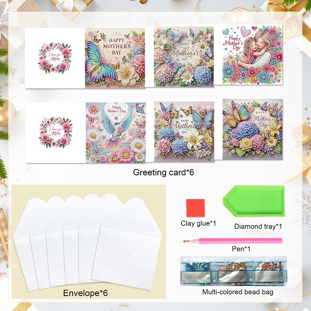 6Pcs 다이아몬드 아트 페인팅 인사말 카드 키트, 행 - Art Craft Kit 리뷰 및 가격