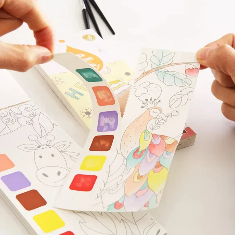 어린이 휴대용 수채화 그림책 물로 그리는 그림책 수채화 - Gouache Paint Set 리뷰 및 가격